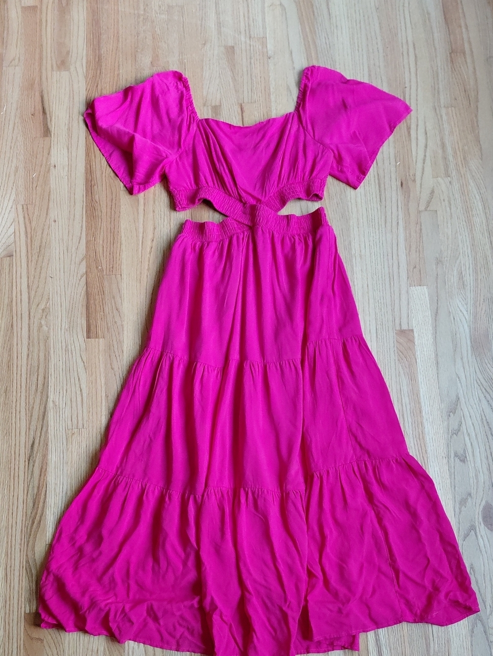 Bright Fuchsia Cutout Maxi Dress